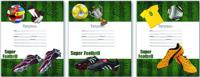 Обложки для тетрадей с рисунком "Super Football", 3 штуки