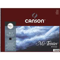 Альбом для пастели Canson Mi-Teintes, на спирали, 24x32 см, 160 г/м2, 16 листов, черный