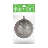 Пенопластовые фигурки "Шары с глиттером", цвет: серебро, D120 мм (1 штука)