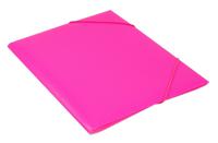 Папка на резинке "Бюрократ. Double Neon", цвет: розовый, A4, арт. DNE510PINK