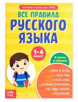 Сборник шпаргалок "Все правила по русскому языку для начальной школы"