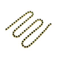 Стразовая цепочка "Астра", золото, цвет: изумрудный 3 мм, 30 см (арт. ЦС010ЗЦ3)
