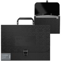 Папка-портфель "DoubleBlack", 12 отделений, 230x335x35 мм, 1000 мкм, черная