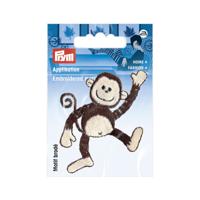 Термоаппликация "Танцующая обезьяна", цвет бежевый, коричневый, 5x6,5 см (арт. 924318)