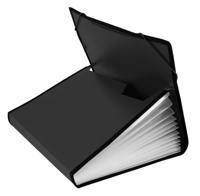 Портфель на резинке с окантовкой "Бюрократ", цвет: черный, A4, 13 отделений, арт. -BPR13LBLCK