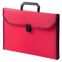 Портфель с ребристой поверхностью и окантовкой "Бюрократ", цвет: красный, A4, 6 отделений, арт. -BPP6TLRED