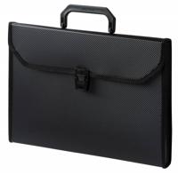 Портфель с ребристой поверхностью и окантовкой "Бюрократ", цвет: черный, A4, 6 отделений, арт. -BPP6TLBLCK