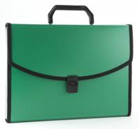 Портфель с окантовкой "Бюрократ", цвет: зеленый, A4, 6 отделений, арт. -BPP6LGRN