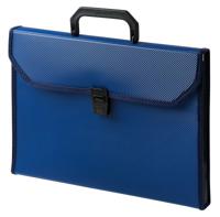 Портфель с ребристой поверхностью и окантовкой "Бюрократ", цвет: синий, A4, 13 отделений, арт. -BPP13TLBLUE