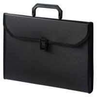 Портфель с ребристой поверхностью и окантовкой "Бюрократ", цвет: черный, A4, 13 отделений, арт. -BPP13TLBLCK