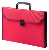 Портфель с ребристой поверхностью и окантовкой "Бюрократ", цвет: красный, A4, 13 отделений, арт. -BPP13TLRED