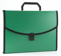 Портфель с окантовкой "Бюрократ", цвет: зеленый, A4, 13 отделений, арт. -BPP13LGRN