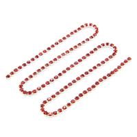 Стразовая цепочка, цвет: серебро, красный, размер 2 мм, 30 см (арт. ЦС007СЦ2)