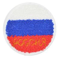 Аппликации пришивные махровые "Российский флаг", круглый, 8 см, 10 штук (количество товаров в комплекте: 10)