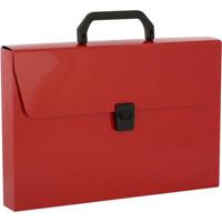 Папка-портфель "Комус Line", пластиковый, A4, 1 отделение, цвет красный