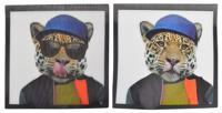 Термоаппликации 3D (интерактивные) "Леопард в очках", 10х10 см, 5 штук, арт. TBY.3D19 (количество товаров в комплекте: 5)