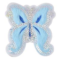 Термоаппликации "Бабочка", цвет: голубой, 10х9,5 см, 10 штук, арт. TBY.2252 (количество товаров в комплекте: 10)
