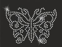 Термоаппликации из страз "Бабочка кружевная", цвет: кристалл, 10х7 см, 5 штук, арт. ТЕР.171 (количество товаров в комплекте: 5)