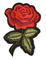 Термоаппликации вышитые "Красная роза", 6х5,5 мм, 10 штук, арт. TBY.2194 (количество товаров в комплекте: 10)