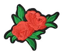 Термоаппликации вышитые "Красная роза", 8х6,5 см, 10 штук, арт. TBY.2196 (количество товаров в комплекте: 10)