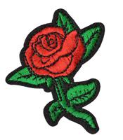 Термоаппликации вышитые "Красная роза", 6,5х5,5 см, 10 штук, арт. TBY.2195 (количество товаров в комплекте: 10)