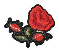 Термоаппликации вышитые "Красная роза", 7,8х6,7 см, 10 штук, арт. TBY.2198 (количество товаров в комплекте: 10)