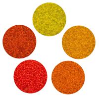 Набор бисера, 5 цветов по 20 грамм, цвет: оттенки красного, оранжевого, желтый (арт. 028)