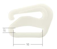 Крючок для бюстгальтера, 10 мм, цвет: 004 сумрачно-белый, 50 штук (количество товаров в комплекте: 50)