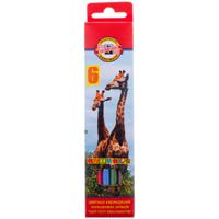 Комплект карандашей цветных "Животные", 6 цветов (24 упаковки в комплекте) (количество товаров в комплекте: 24)