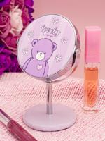 Зеркало косметическое "Мишка Lovely", на подставке, цвет фиолетовый