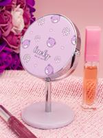 Зеркало косметическое "Мишка Lucky", на подставке, цвет фиолетовый