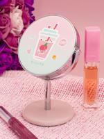 Зеркало косметическое "Персик Ice Tea", на подставке, цвет розово-голубой