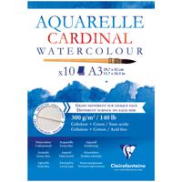 Альбом для акварели "Cardinal", А3, 10 листов, 300 г/м2, торшон и холодное прессование