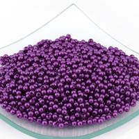 Бусины круглые перламутровые "Magic 4 Hobby", 4 мм, 50 грамм (1800 штук), цвет: H56 тёмно-фиолетовый