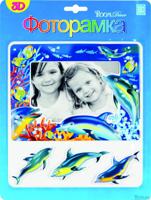 Декоративная наклейка "Фоторамка дельфины"