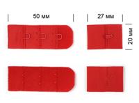 Застежка с крючками 3x1 для бюстгальтера, 1,9 см, цвет: SD163 красный, 100 штук