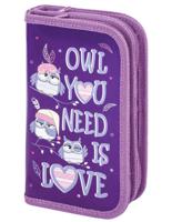 Пенал "Owls", 2 отделения, ламинированный картон, 19х11 см