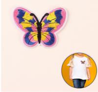 Термоаппликации "Бабочка", 6x7,5 см, 10 штук, цвет: разноцветная (количество товаров в комплекте: 10)