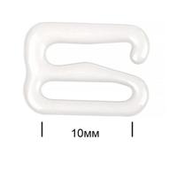 Крючок для бюстгальтера, 10 мм, цвет: F102 сумрачно-белый, 100 штук