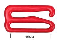Крючок для бюстгальтера, 15 мм, цвет: SD163 красный, 100 штук