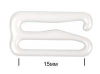 Крючок для бюстгальтера, 15 мм, цвет: F102 сумрачно-белый, 100 штук