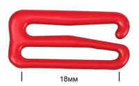 Крючок для бюстгальтера, 18 мм, цвет: SD163 красный, 100 штук