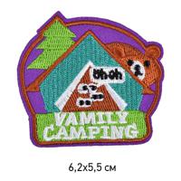 Термоаппликации "Family Camping", цвет: красный, 6,2х5,5 см, 10 штук, арт. TBY.2216 (количество товаров в комплекте: 10)
