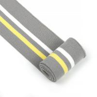Подвяз трикотажный полиэстер, 6х80 см, цвет: серый с белой и желтой полосами, 5 штук, арт. TBY.73087