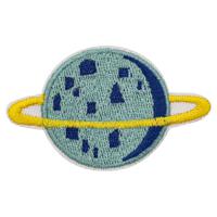Термоаппликация "Сине-голубая планета с желтым кольцом", 6,8x4,2 см