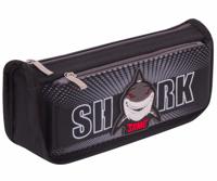 Пенал "Shark", 2 отделения, полиэстер, цвет черный, 21х6х9 см