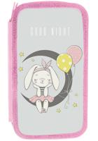 Пенал "Moon Bunny", 2 отделения, ламинированный картон, блестки, 19х11 см