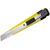 Нож канцелярский "Hyper", 18 мм, желтый + лезвия сменные 10 штук