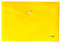 Папка-конверт на кнопке, А4, 180 мкм, желтая (непрозрачная)