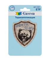 Термоаппликация Gamma №01 "Медведь", 5.2х5.8 см